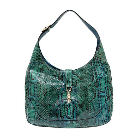 Jackie Turquoise Python Shoulder Bag