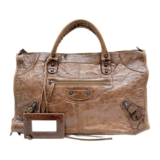 The Work Brown Leather Handle Bag