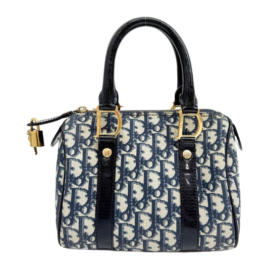 Mini Boston Blue Trotter Canvas Hand Bag