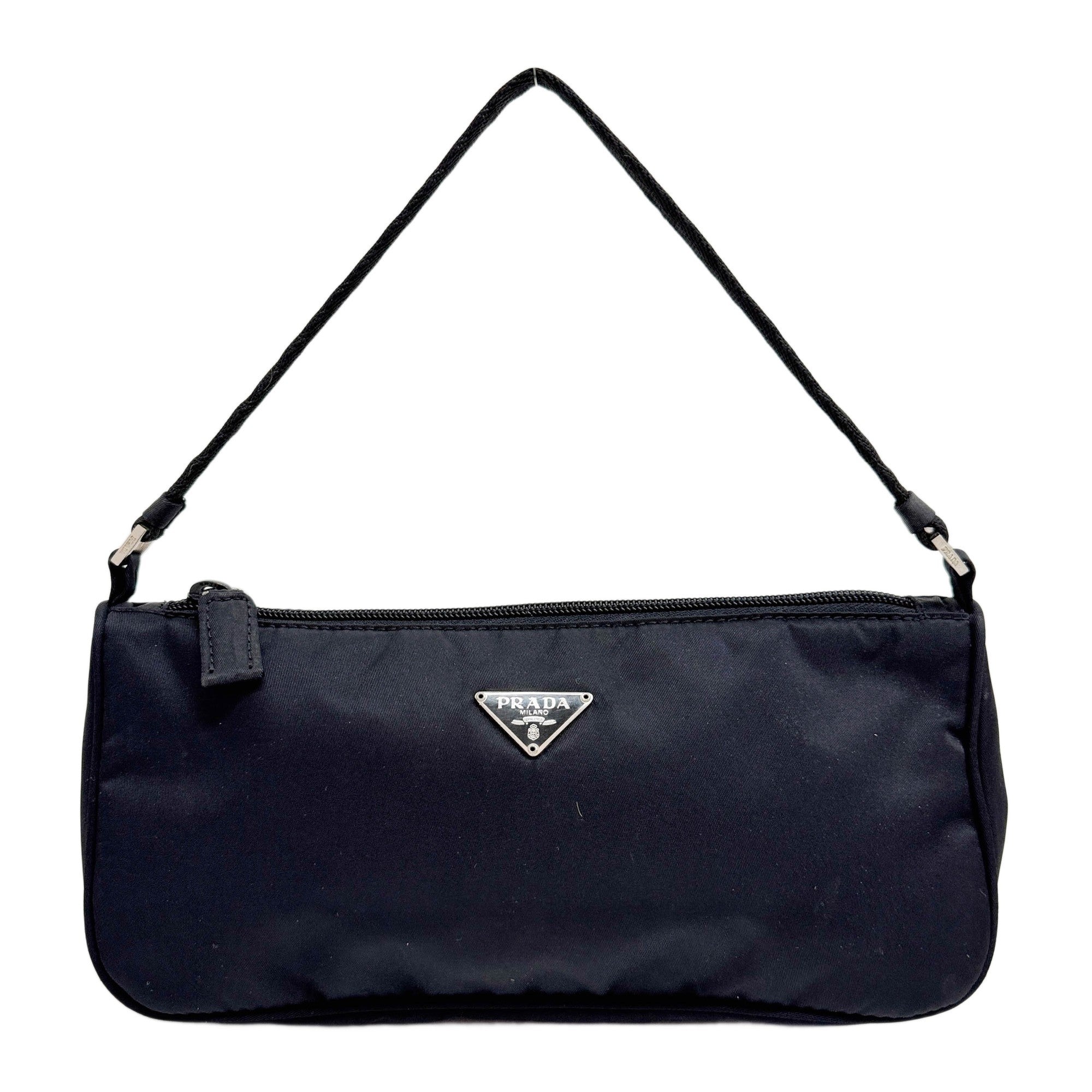 Black Nylon Shoulder Pochette