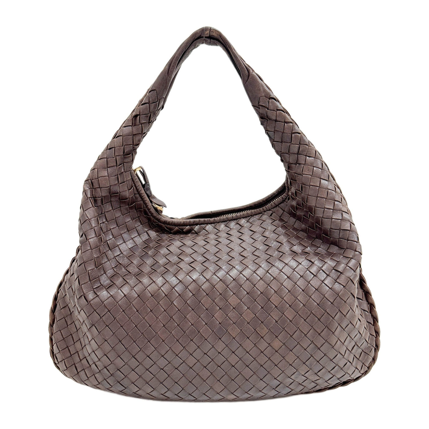Veneta Intrecciato Brown Leather Shoulder Bag