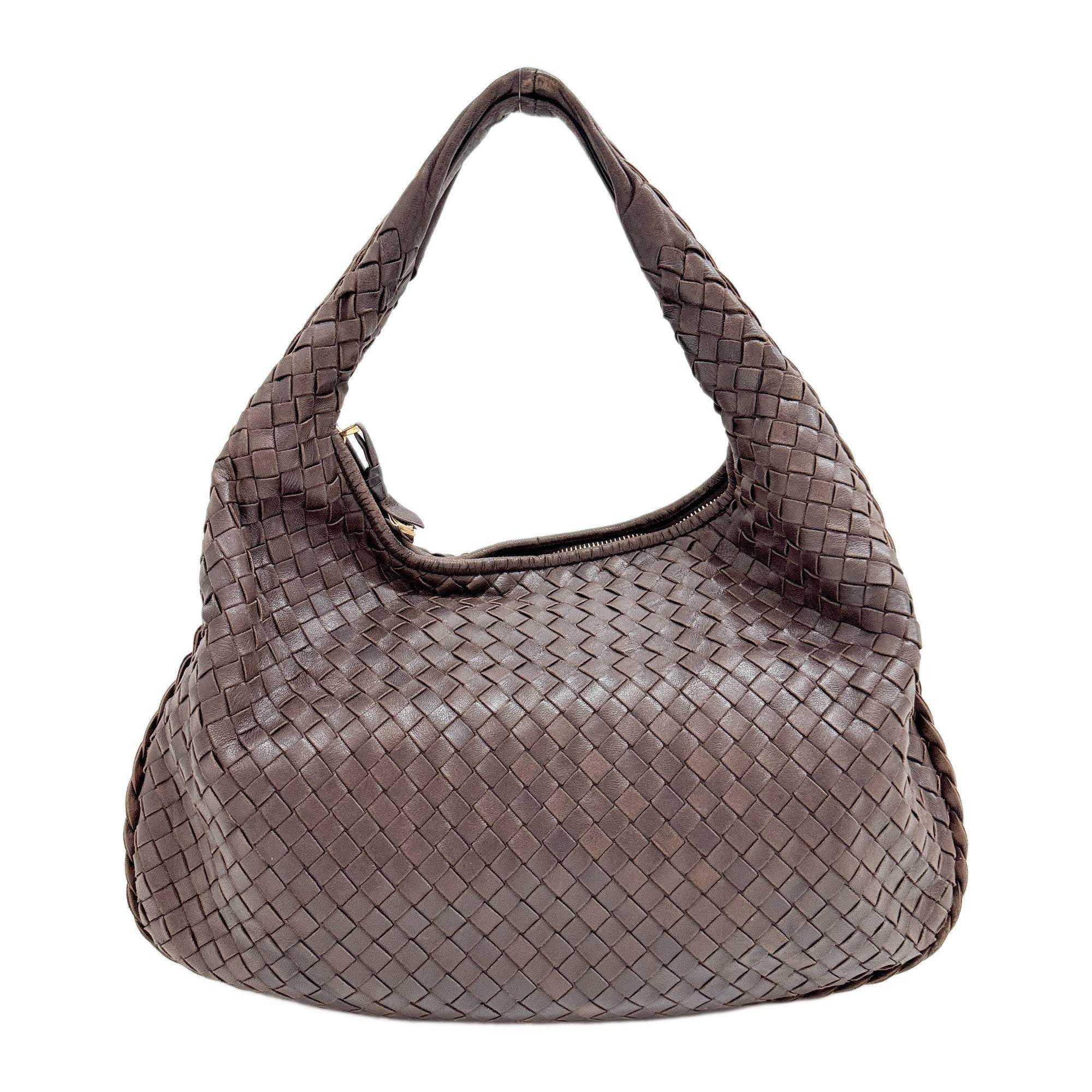 Veneta Intrecciato Brown Leather Shoulder Bag