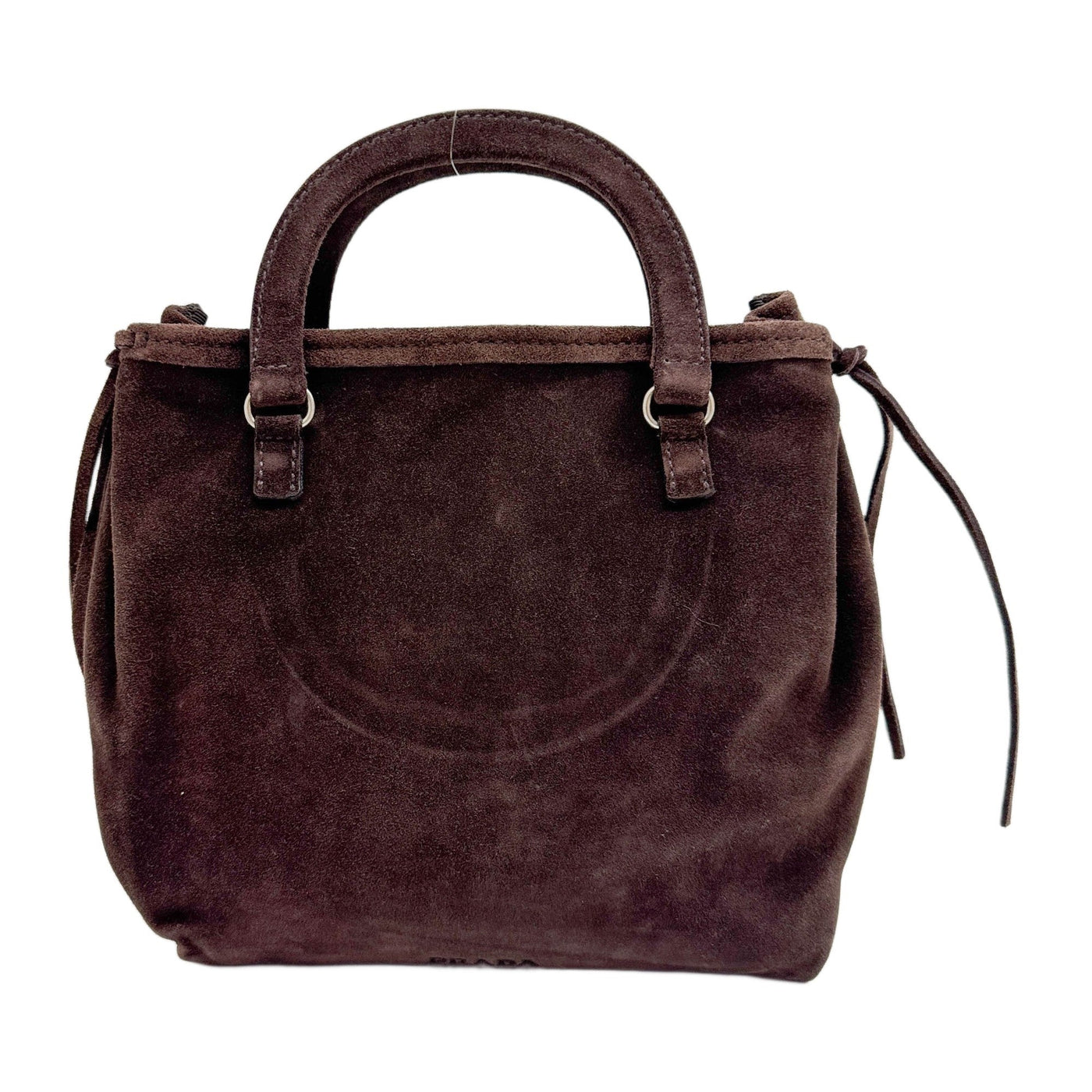 Brown Suede Handle Bag