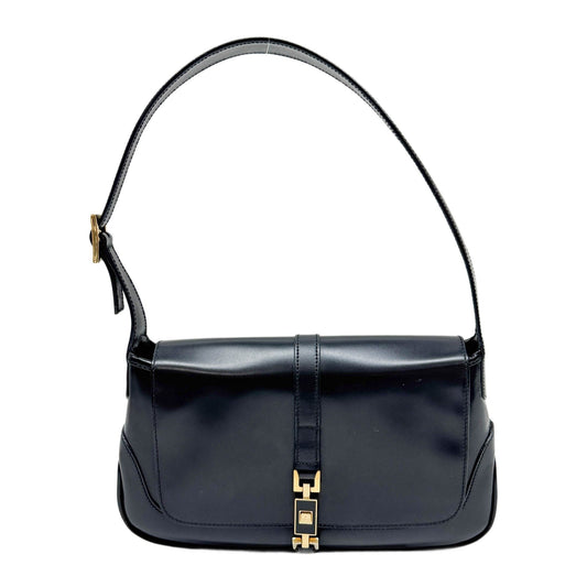 Jackie Black Leather Shoulder Bag