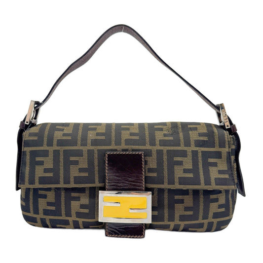Baguette Brown Zucca Canvas Shoulder Bag