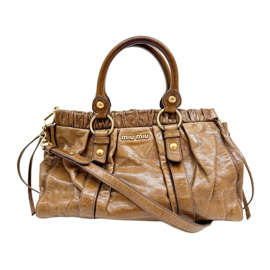 Vitello Brown Leather Two Way Bag