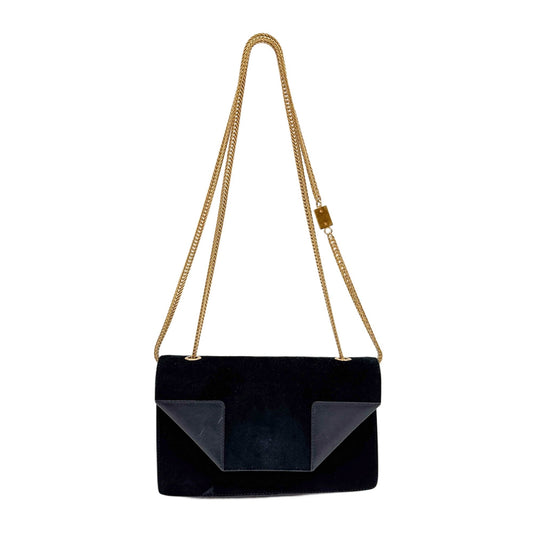 Betty Chain Black Suede Crossbody bag