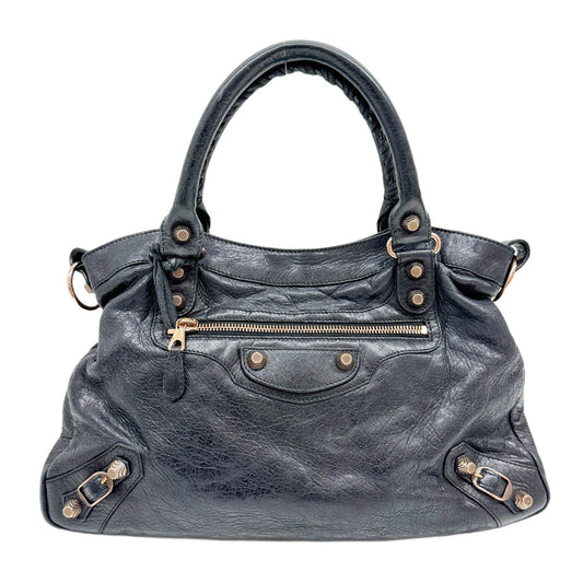 The First Black Leather Handle Bag