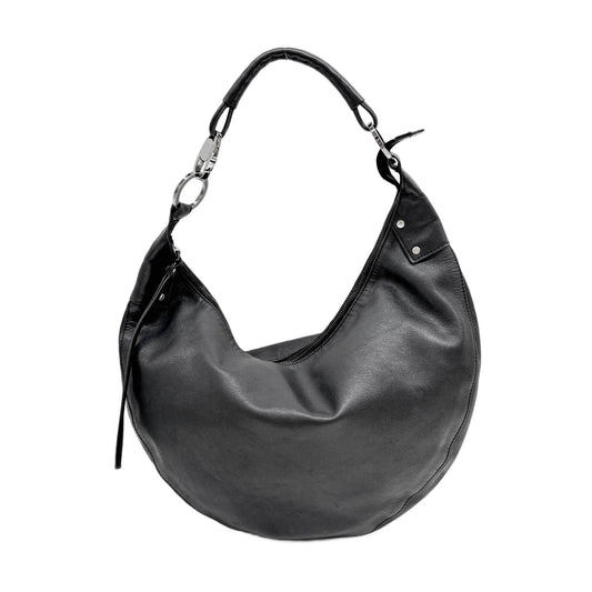 2000 Black Leather Hobo Shoulder Bag