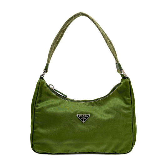 Tessuto Green Nylon Handle Bag