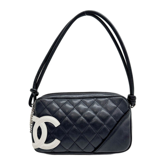 Cambon 2004-2005 Matelasse Black Leather Shoulder Bag
