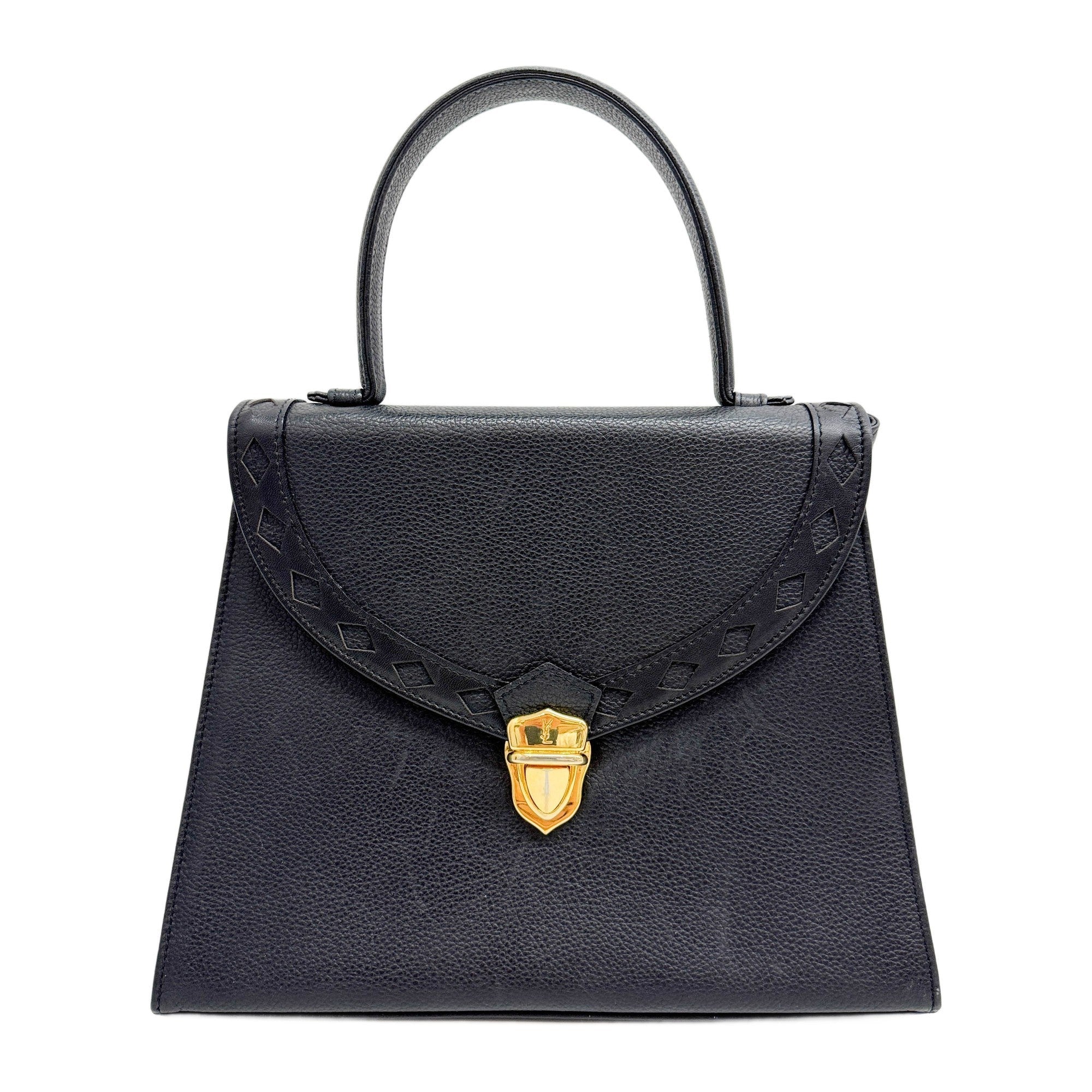 Cassandra Black Leather Two Way Bag