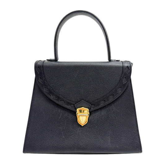 Cassandra Black Leather Two Way Bag