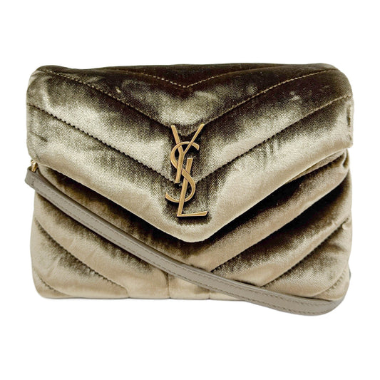 Loulou Olive Green Velvet Shoulder Bag