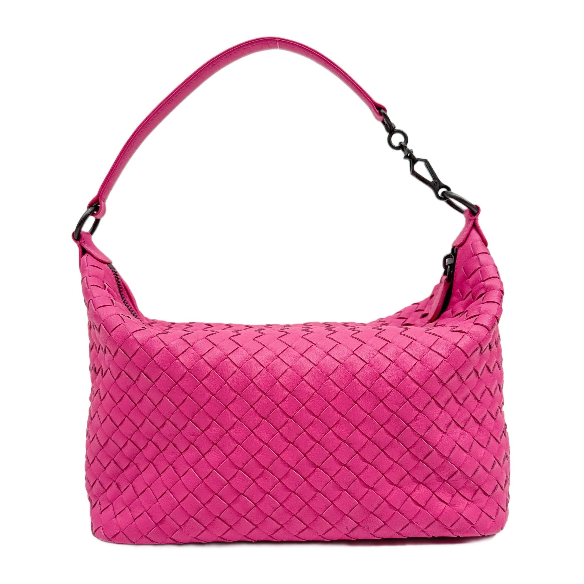 Intrecciato Pink Leather Shoulder Bag