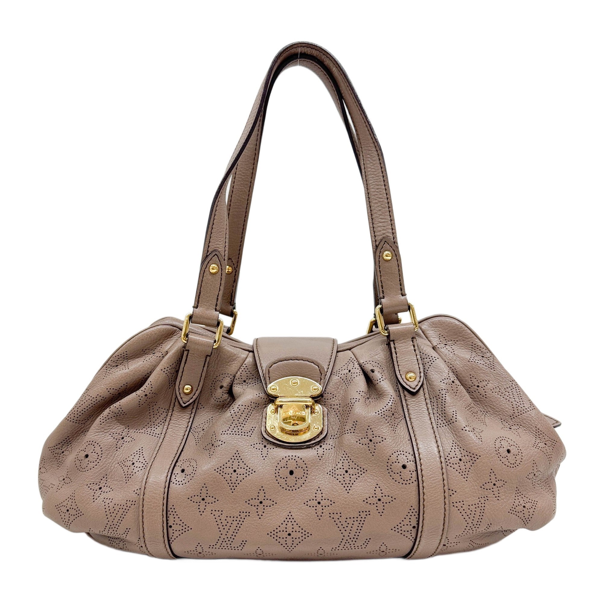 Lunar PM Mahina Monogram Taupe Brown Leather Shoulder Bag