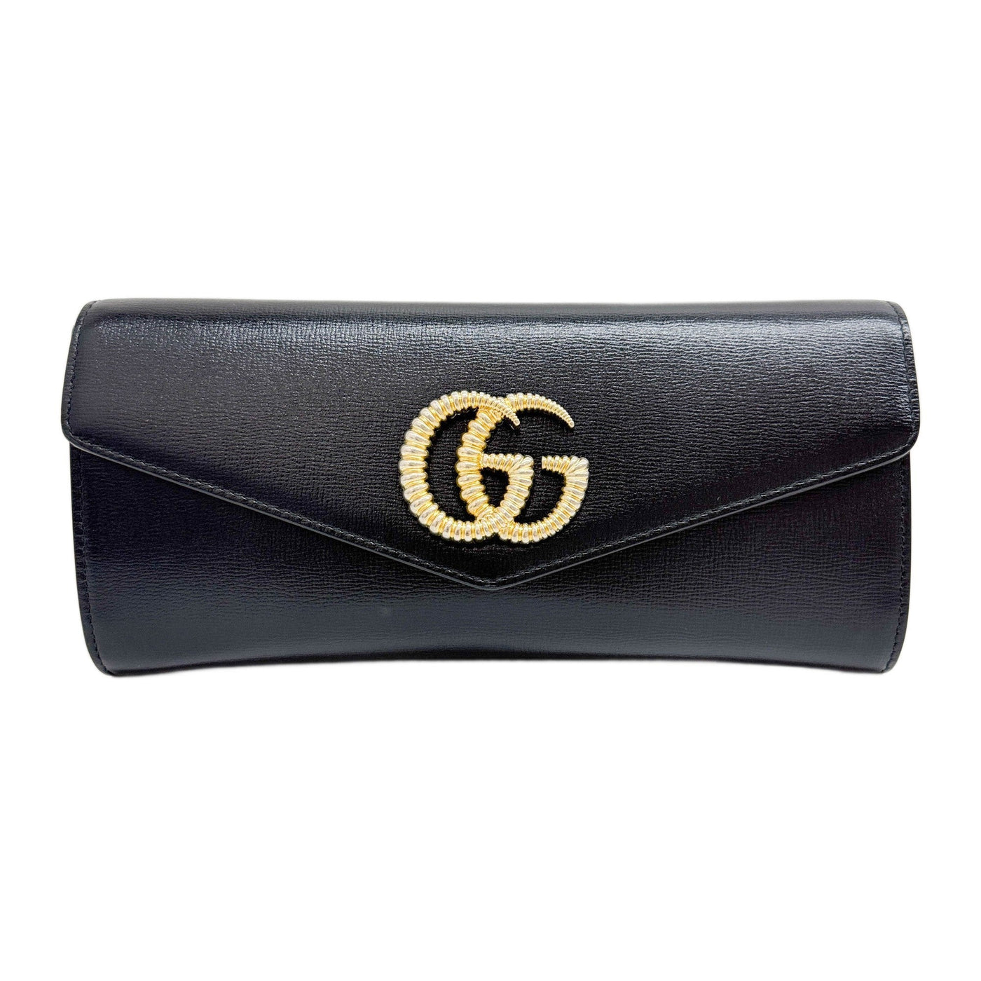 Broadway Black Leather Clutch Bag