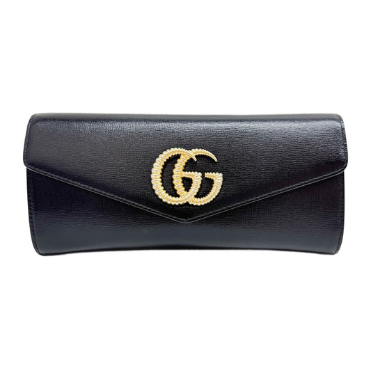Broadway Black Leather Clutch Bag