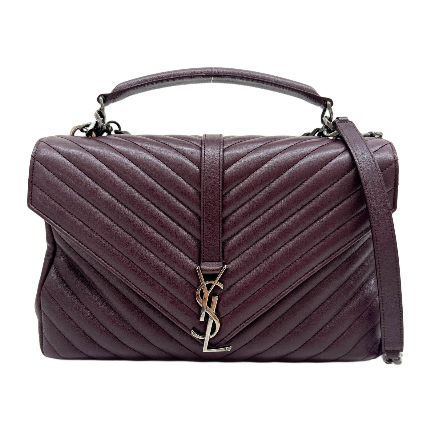 College Maroon Red Leather Two Way Bag