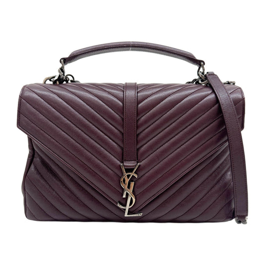 College Maroon Red Leather Two Way Bag