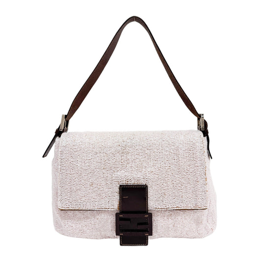 Mamma Baguette Pastel Pink Beads Shoulder Bag