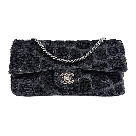 Small Classic Flap 2019 Black Sequin Shoulder Bag
