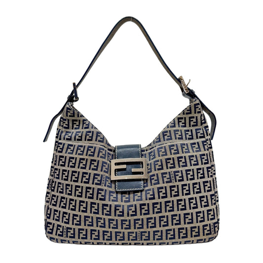 Navy Blue Zucca Canvas Shoulder Bag