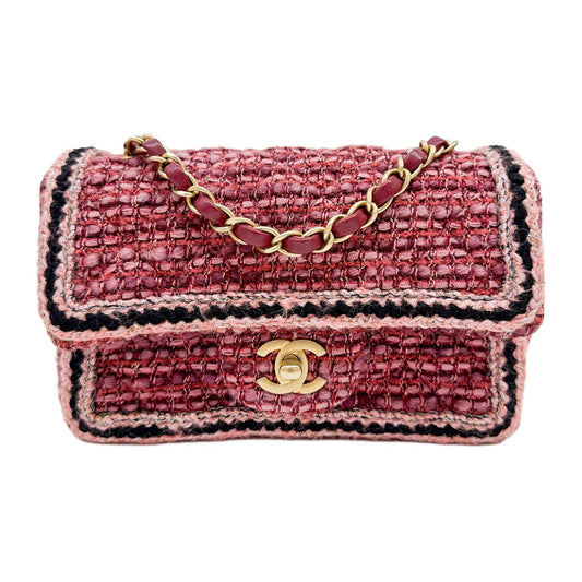 Mini Classic Flap 2018-2019 Pink Cotton Shoulder Bag