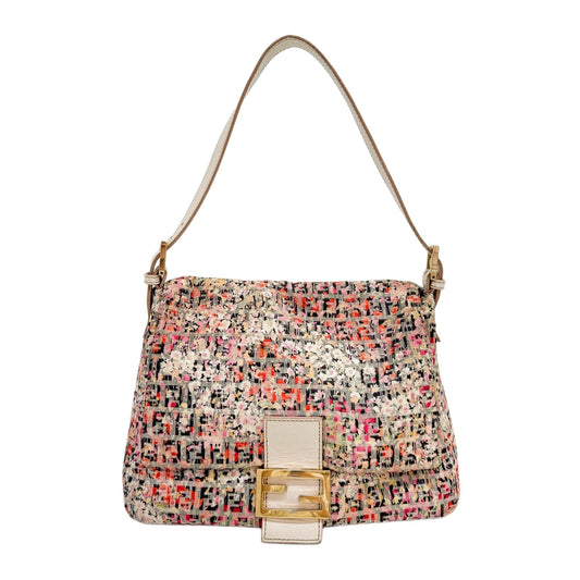 Mamma Baguette Multicolor Floral Zucca Canvas Shoulder Bag