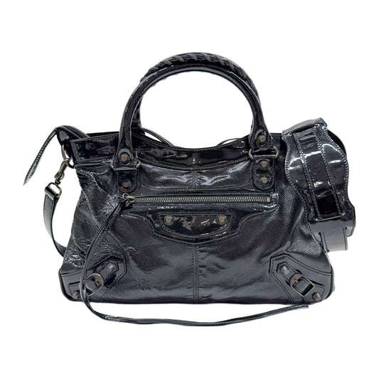 The Town Black Leather Two Way Bag