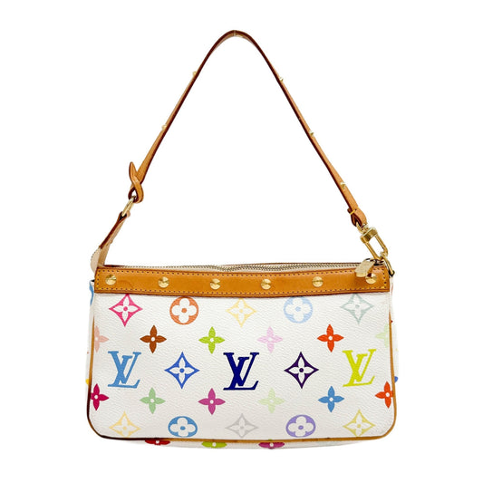 LV x Takashi Murakami White Canvas Pochette Accessoire