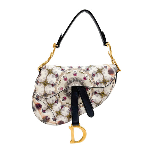 Mini Saddle Multicolor KaleiDiorscopic Leather Hand Bag