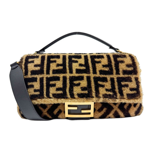 Baguette Brown Zucca Fur Two-Way Bag