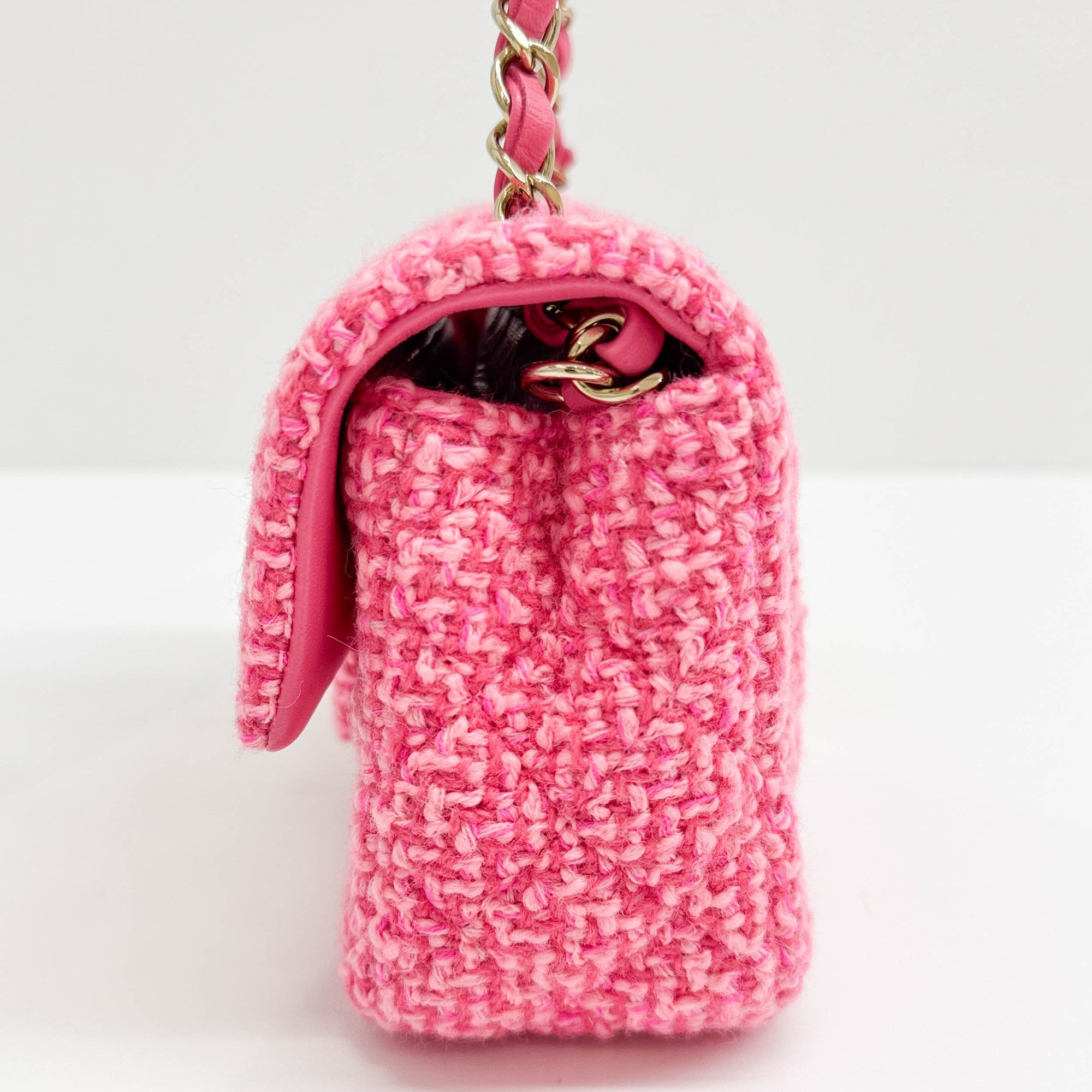 CHANEL Mini Classic Flap 2021-2026 Pink Tweed Shoulder Bag – HIVE