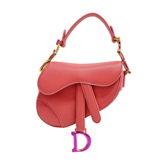 Nano Saddle Pink Leather Hand Bag