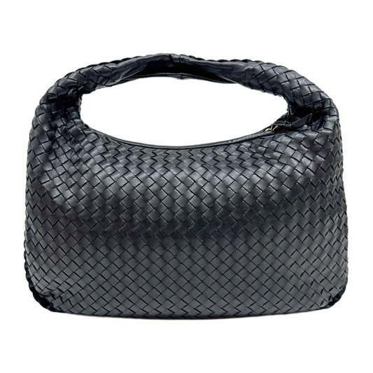 Intrecciato Black Leather Bag