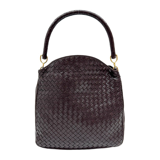Intrecciato Dark Brown eather Shoulder Bag