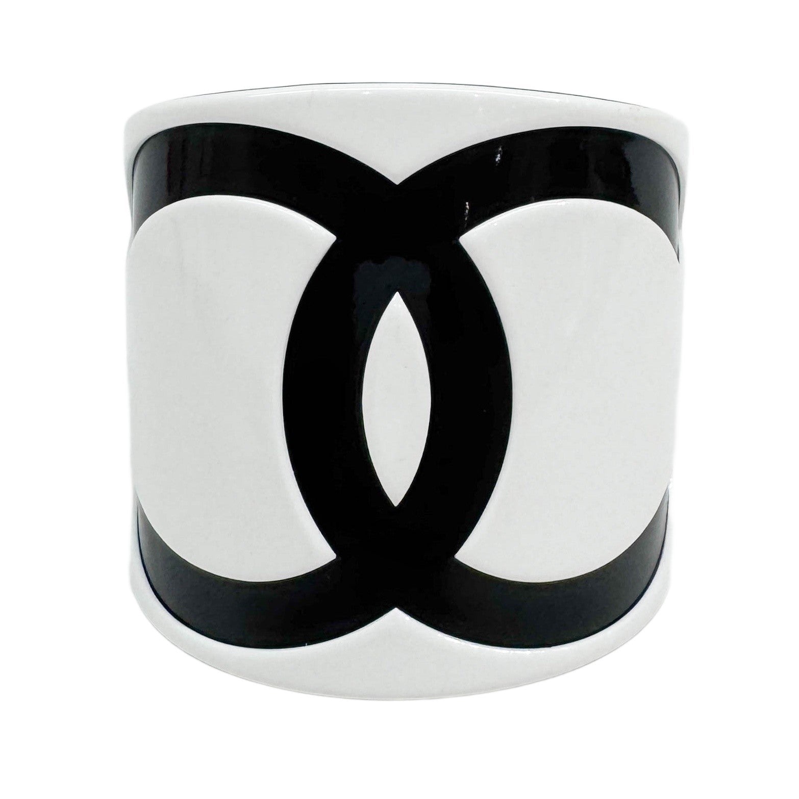 Chanel Logo Black & White Plastic Bangle