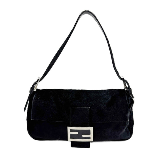 Baguette Black Pony Hair Shoulder Bag