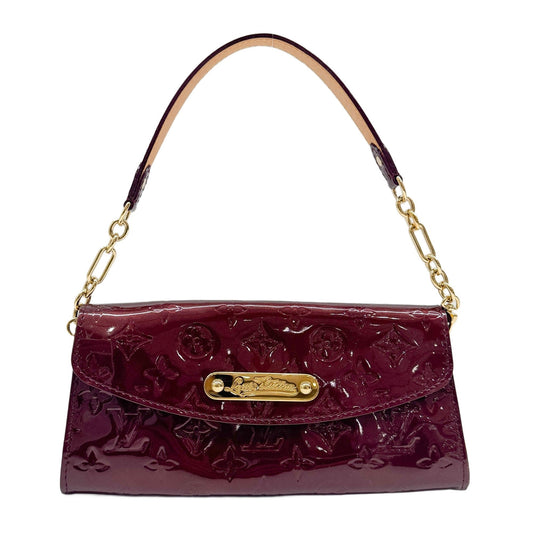 Vernis Sunset Boulevard Wine Red Monogram Leather Shoulder Bag