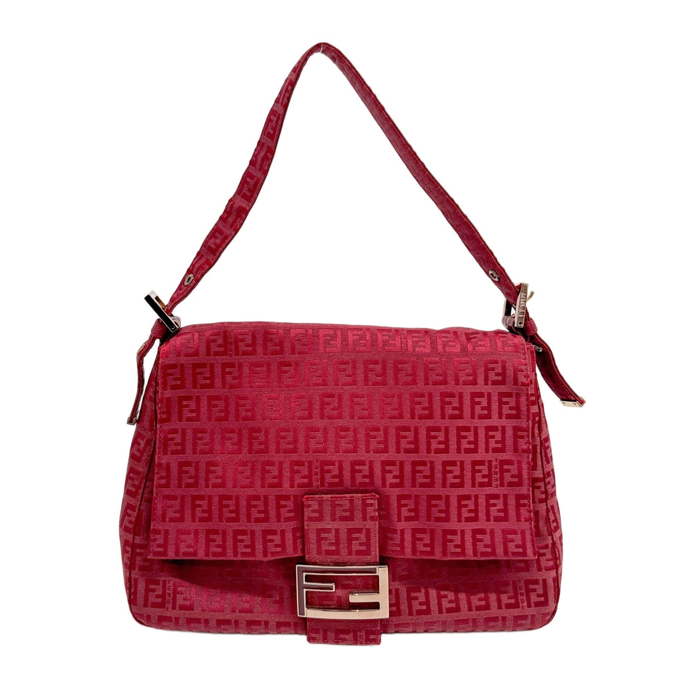 Mamma Baguette Zucchino Red Canvas Shoulder Bag
