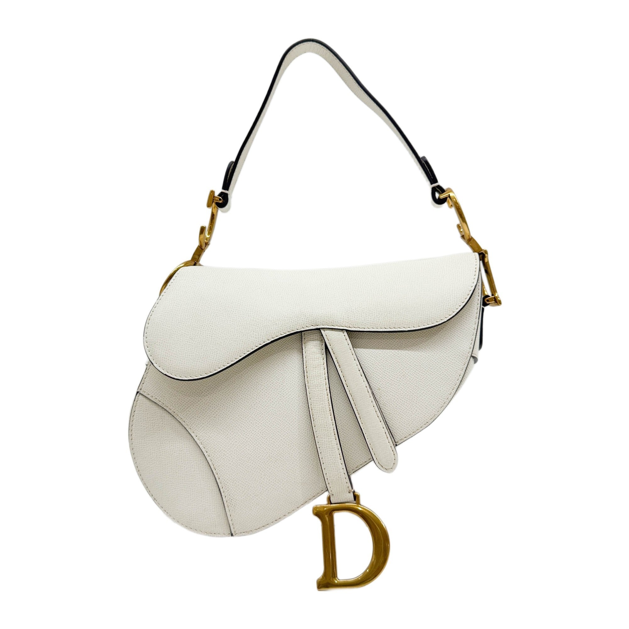 Saddle White Leather Shoulder Bag