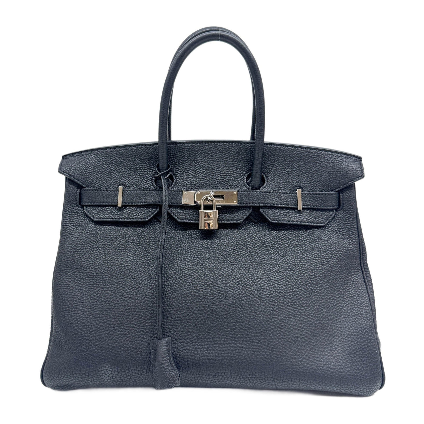 Birkin 35 Black Leather Handle Bag