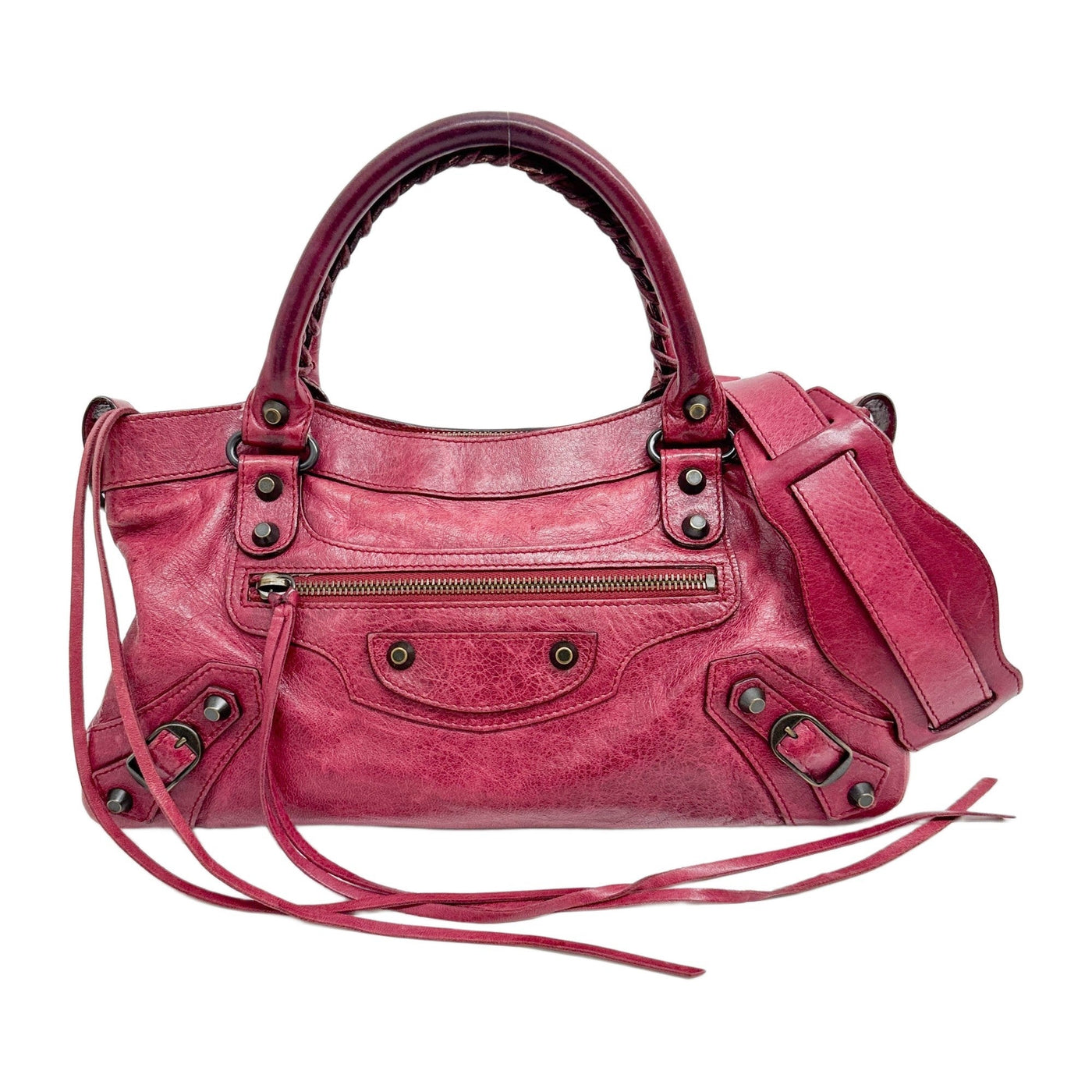 The First Rose Pink Leather Two Way Bag