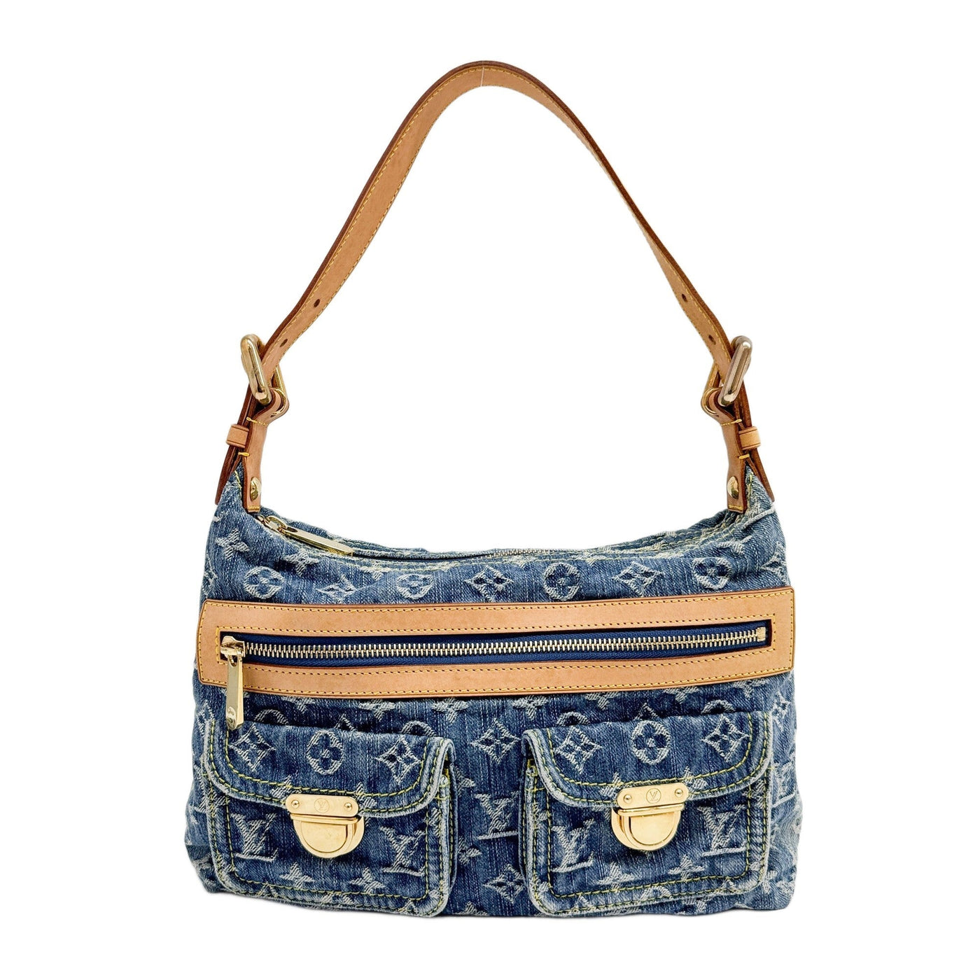 Baggy Blue Monogram Canvas Denim Shoulder Bag