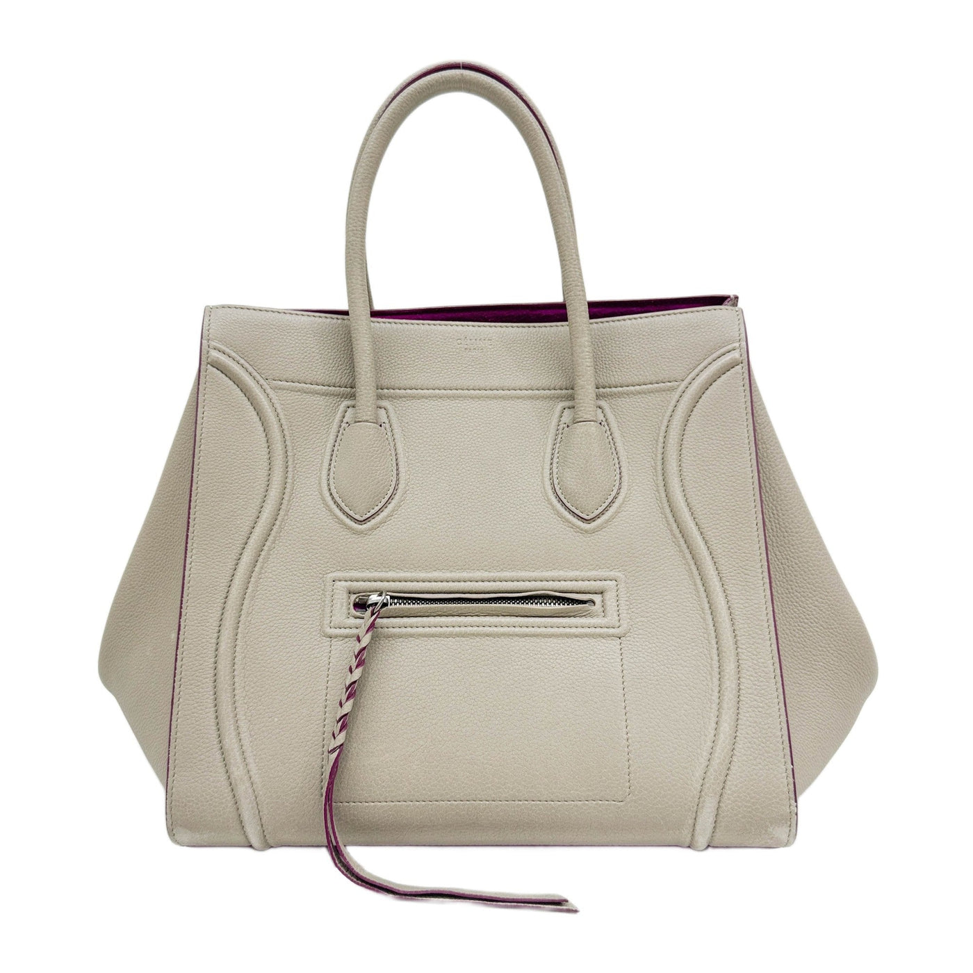Luggage Phantom Beige Leather Tote Handle Bag