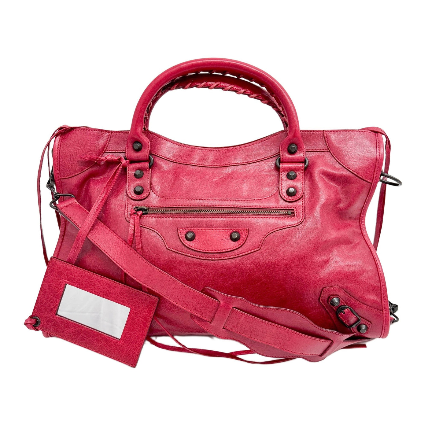 The City Red Leather Two Way Bag