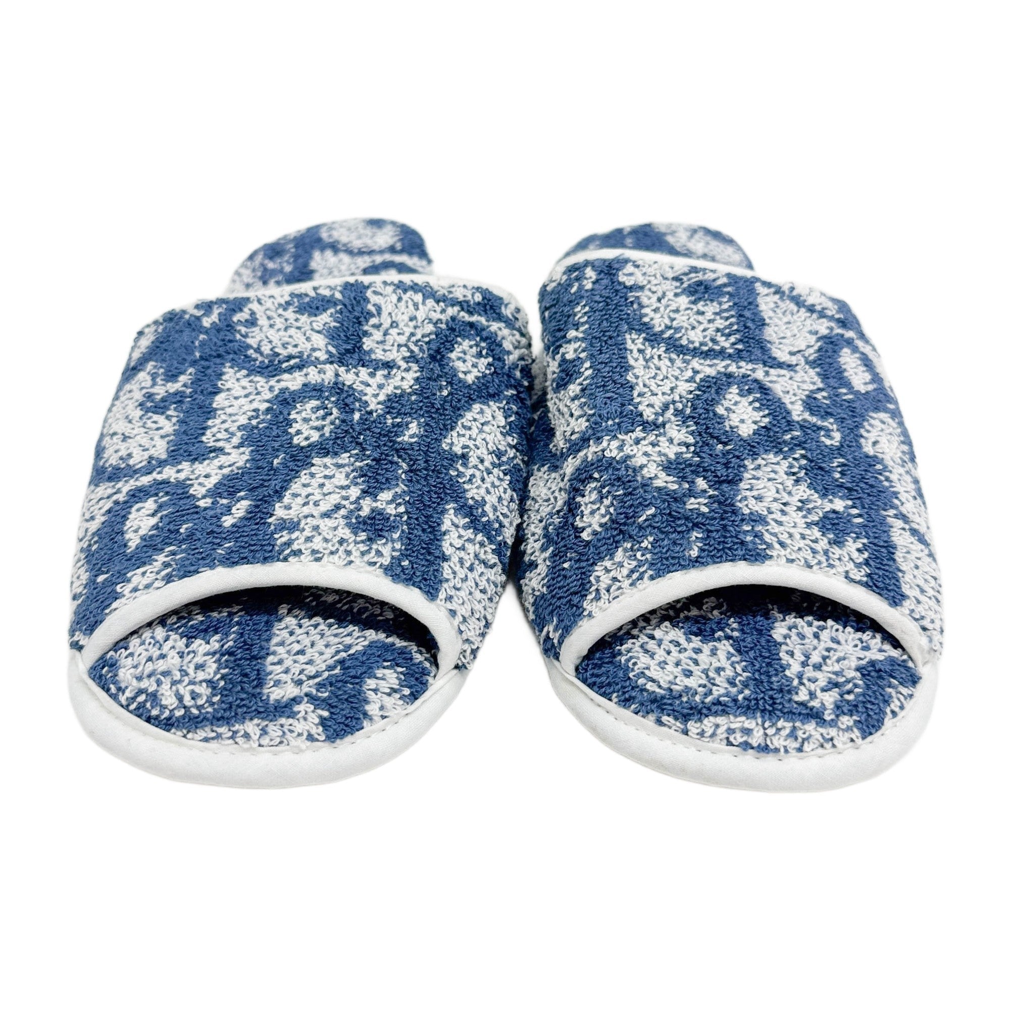 One Size Terry Towel Blue Trotter Cotton Room Slippers