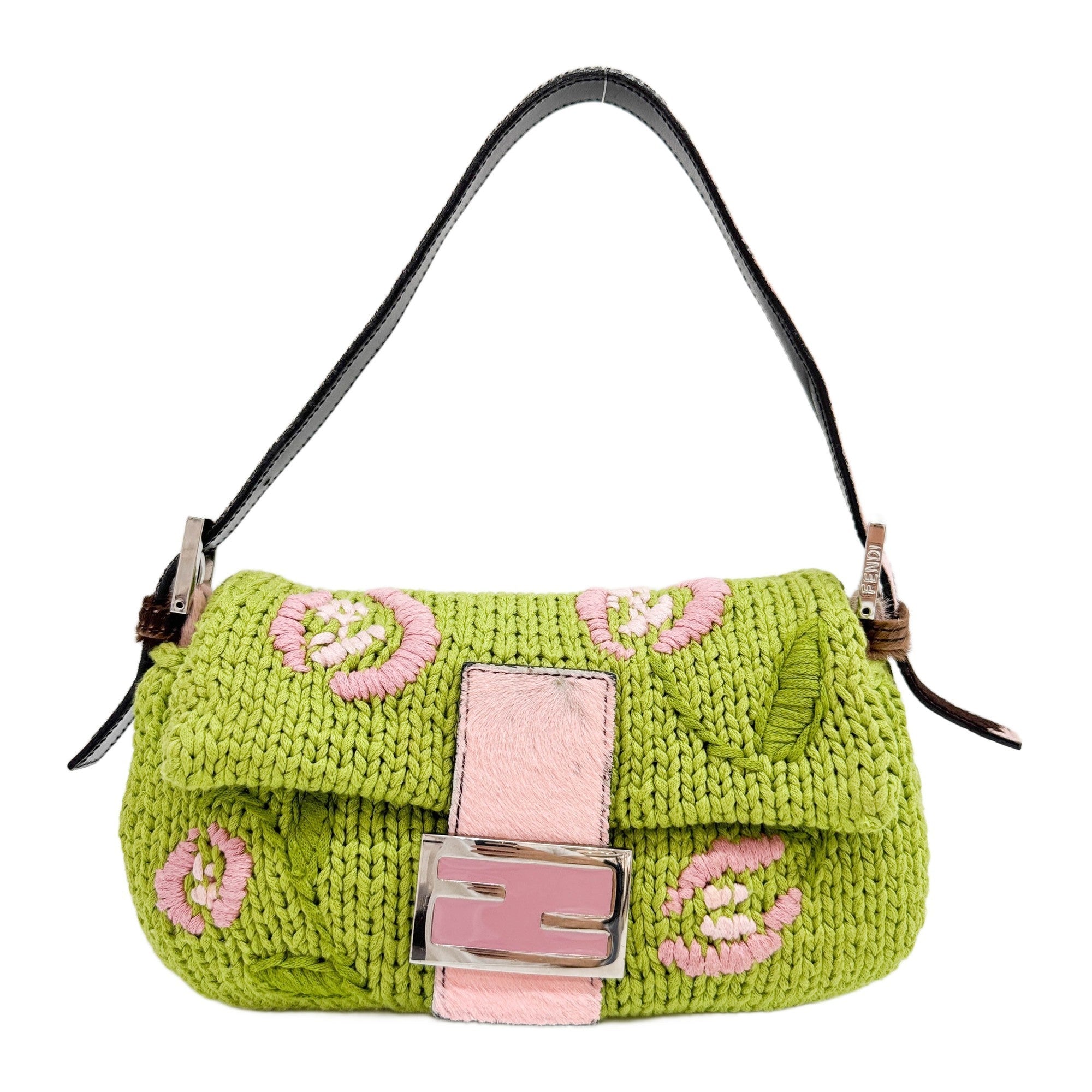 FENDI Baguette Knit Green Wool Shoulder Bag – HIVE PRELOVED