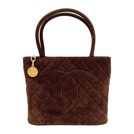 Médaillon 1997-1999 Matelasse Brown Suede Tote Bag